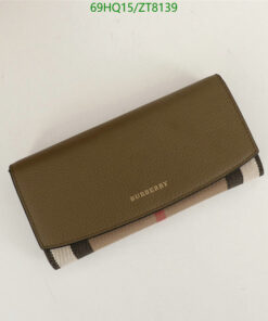 Replica Burberry Wallet House Check Canvas Leather Flap Continental