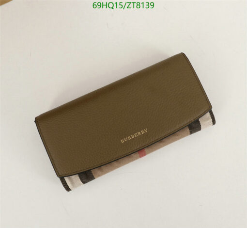 Replica Burberry Wallet House Check Canvas Leather Flap Continental