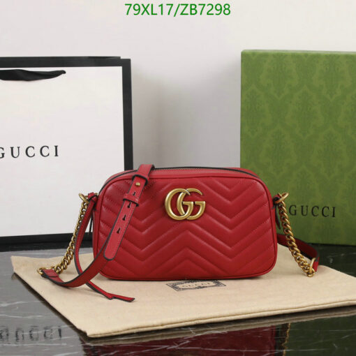 Replica GG RED Marmont small shoulder Gucci bag AAAA