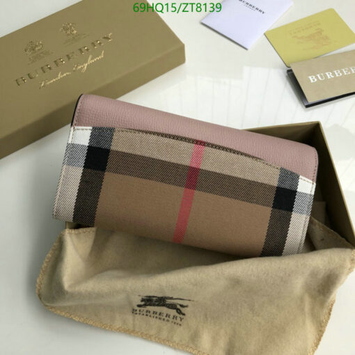 Replica Burberry Wallet House Check Canvas Leather Flap Continental