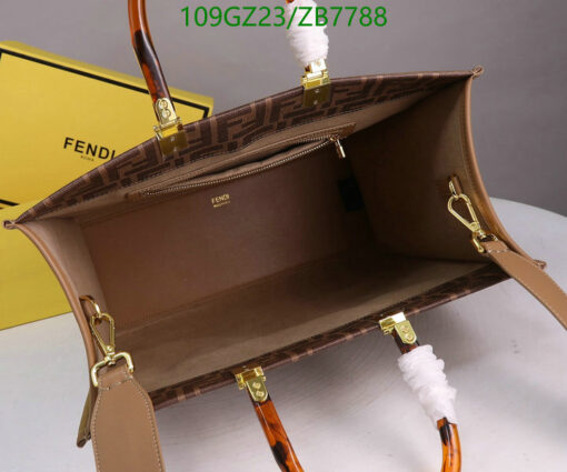 Replica Fendi Medium Sunshine Shopper bag in FF Glazed Fabric