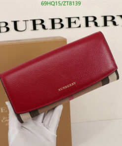 Replica Burberry Wallet House Check Canvas Leather Flap Continental