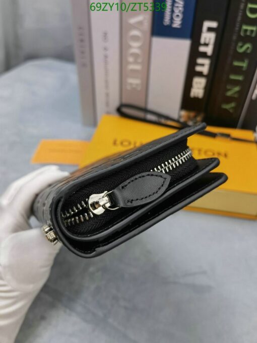 Replica zipped monogram wallet black