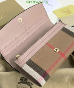 Replica Burberry Wallet House Check Canvas Leather Flap Continental