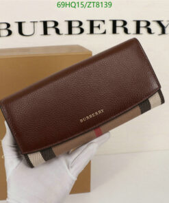 Replica Burberry Wallet House Check Canvas Leather Flap Continental