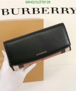 Replica Burberry Wallet House Check Canvas Leather Flap Continental