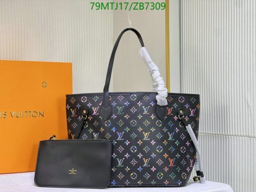 Louis Vuitton Replica Neverfull Tote Monogram Canvas Bag AAAA black