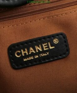 Replica Chanel Deauville Bag With Colored Logo AAAA black