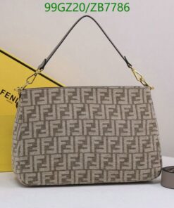 Replica Fendi Tapestry FF O'Lock Shoulder Bag AAAA