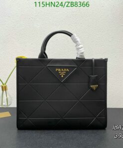 Replica Prada Handbag AAAA Black Leather