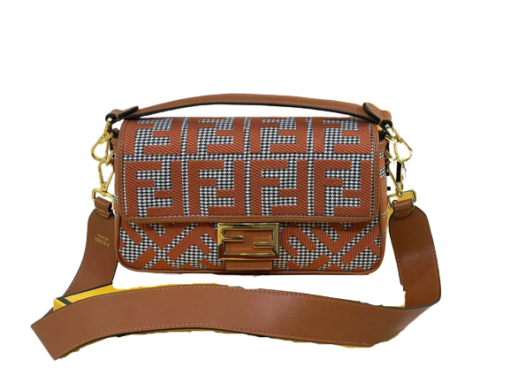 FENDI Replica Baguette FF Embroidered Shoulder Bag AAAA