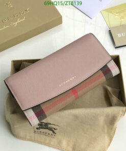 Replica Burberry Wallet House Check Canvas Leather Flap Continental