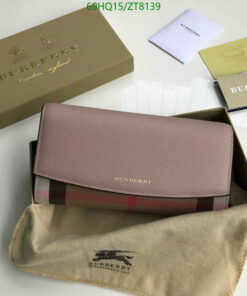 Replica Burberry Wallet House Check Canvas Leather Flap Continental