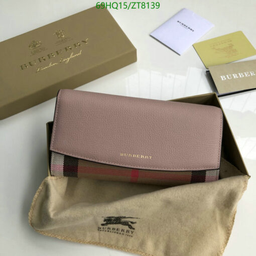 Replica Burberry Wallet House Check Canvas Leather Flap Continental