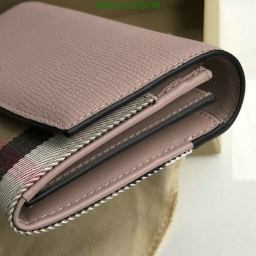 Replica Burberry Wallet House Check Canvas Leather Flap Continental