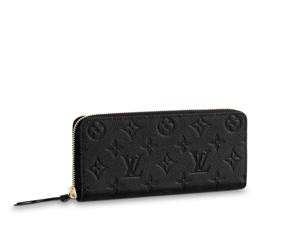 Clemence Wallet in Monogram, Colored Leather Zip
