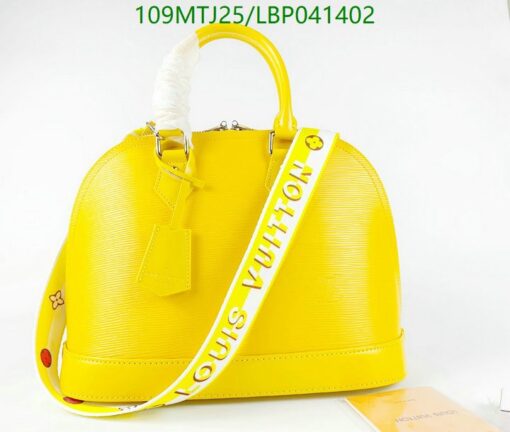 Replica LOUIS VUITTON LV Alma BB and PM Pivoine Handbag Yellow