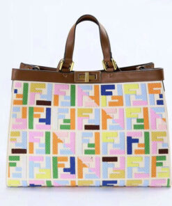 Fendi Peekaboo X Tote ColorFull Handbag with FF Embroidery AAAA+
