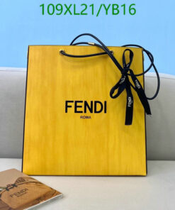Fendi Yellow Leather Shopping Bag for Women AAAA+
