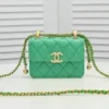 Chanel Quilted Perfect Fit Card Holder Pearl Crush Chain Beige