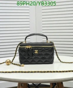 Replica Chanel LEATHER VANITY Bag WITH CHAIN AAAA+
