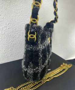 Replica Chanel Tweed Hobo Handbag AS3562 Grey Black