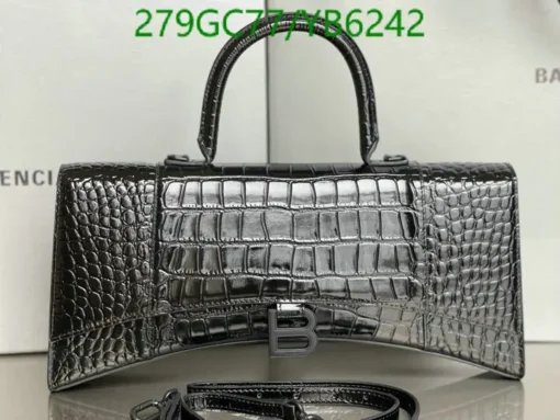 Balenciaga Hourglass crocodile-effect leather bag Mirror 1:1 